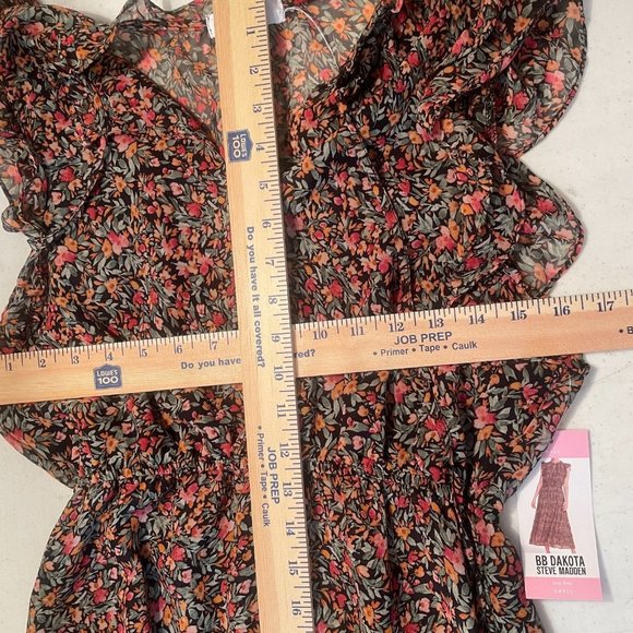 BB Dakota Midi Maxi Dress Sz Small NWT Black Ditsy Floral Prairiecore Cottage - Picture 10 of 16